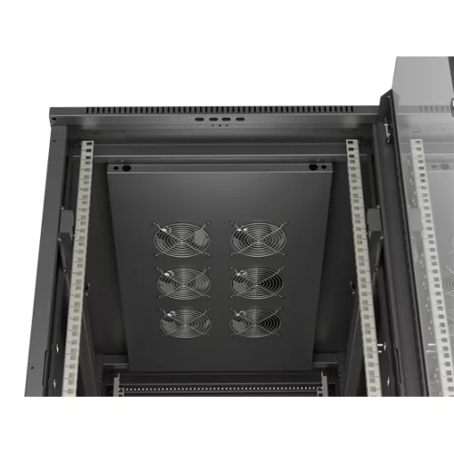 Lanberg 19" szabadon álló rack szekrény 22U/600X1000 üvegajtó, lapraszerelt, fekete