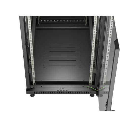 Lanberg 19" szabadon álló rack szekrény 22U/600X1000 üvegajtó, lapraszerelt, fekete