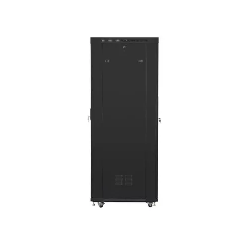 Lanberg 19" szabadon álló rack szekrény 42U/600X1000 üvegajtó, lapraszerelt, LCD kijelző, fekete V2