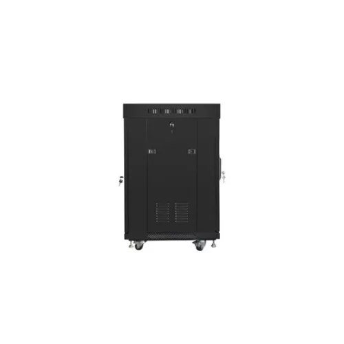 Lanberg 19" szabadon álló rack szekrény 15U/600X600 üvegajtó, lapraszerelt, LCD kijelző, fekete V2