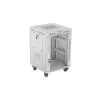 Lanberg 19" szabadon álló rack szekrény 15U/600X600 üvegajtó, lapraszerelt, LCD kijelző, szürke V2