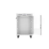 Lanberg 19" szabadon álló rack szekrény 15U/600X600 üvegajtó, lapraszerelt, LCD kijelző, szürke V2