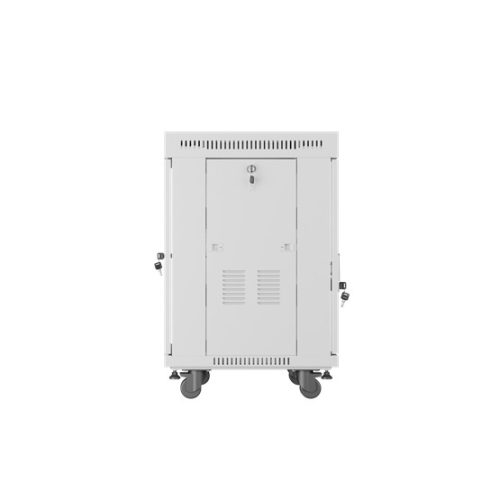 Lanberg 19" szabadon álló rack szekrény 15U/600X600 üvegajtó, lapraszerelt, LCD kijelző, szürke V2