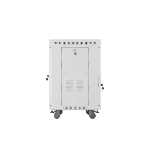 Lanberg 19" szabadon álló rack szekrény 15U/600X600 üvegajtó, lapraszerelt, LCD kijelző, szürke V2