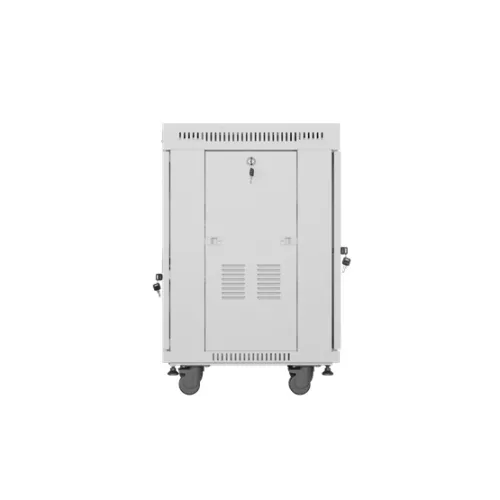 Lanberg 19" szabadon álló rack szekrény 15U/600X600 üvegajtó, lapraszerelt, LCD kijelző, szürke V2