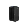 Lanberg 19" szabadon álló rack szekrény 22U/600X600 üvegajtó, lapraszerelt, LCD kijelző, fekete V2