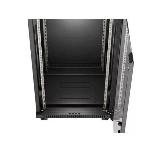Lanberg 19" szabadon álló rack szekrény 24U/600X600 üvegajtó, lapraszerelt, LCD kijelző, fekete V2