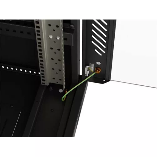 Lanberg 19" szabadon álló rack szekrény 24U/600X600 üvegajtó, lapraszerelt, LCD kijelző, fekete V2