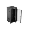 Lanberg 19" szabadon álló rack szekrény 24U/600X600 üvegajtó, lapraszerelt, LCD kijelző, fekete V2