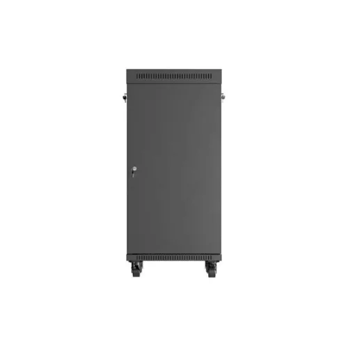 Lanberg 19" szabadon álló rack szekrény 24U/600X600 üvegajtó, lapraszerelt, LCD kijelző, fekete V2
