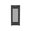 Lanberg 19" szabadon álló rack szekrény 27U/600X600 perforált ajtó, lapraszerelt, LCD kijelző, fekete V2