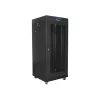 Lanberg 19" szabadon álló rack szekrény 27U/600X600 perforált ajtó, lapraszerelt, LCD kijelző, fekete V2