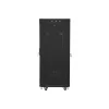 Lanberg 19" szabadon álló rack szekrény 27U/600X600 perforált ajtó, lapraszerelt, LCD kijelző, fekete V2