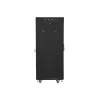 Lanberg 19" szabadon álló rack szekrény 27U/600X600 perforált ajtó, lapraszerelt, LCD kijelző, fekete V2