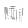 Lanberg 19" szabadon álló rack szekrény 32U/600X600 üvegajtó, lapraszerelt, LCD kijelző, szürke