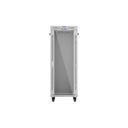Lanberg 19" szabadon álló rack szekrény 32U/600X600 üvegajtó, lapraszerelt, LCD kijelző, szürke