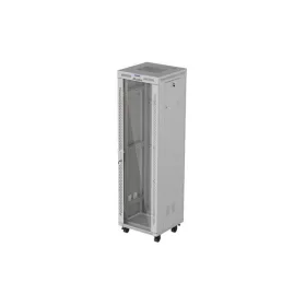   Lanberg 19" szabadon álló rack szekrény 42U/600X600 üvegajtó, lapraszerelt, LCD kijelző, szürke V2