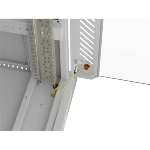 Lanberg 19" szabadon álló rack szekrény 42U/600X600 üvegajtó, lapraszerelt, LCD kijelző, szürke V2
