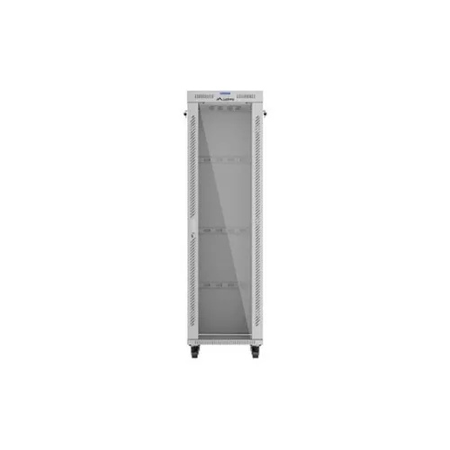 Lanberg 19" szabadon álló rack szekrény 42U/600X600 üvegajtó, lapraszerelt, LCD kijelző, szürke V2