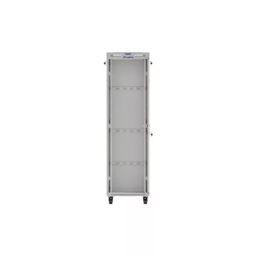 Lanberg 19" szabadon álló rack szekrény 42U/600X600 üvegajtó, lapraszerelt, LCD kijelző, szürke V2