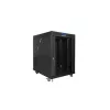 Lanberg 19" szabadon álló rack szekrény 15U/600X800 üvegajtó, lapraszerelt, LCD kijelző, fekete V2