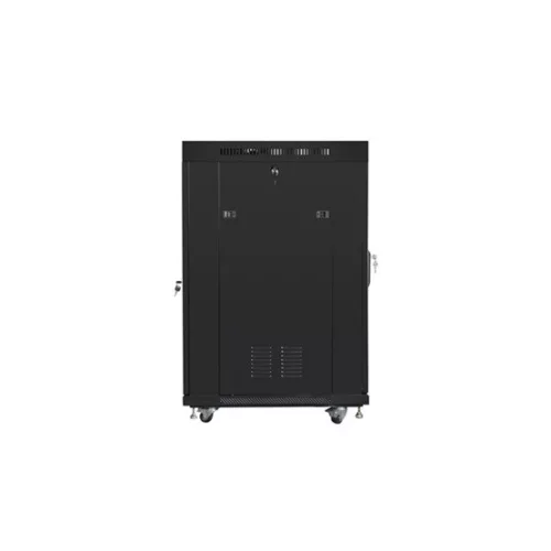 Lanberg 19" szabadon álló rack szekrény 22U/600X800 üvegajtó, lapraszerelt, LCD kijelző, fekete V2