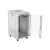 Lanberg 19" szabadon álló rack szekrény 22U/600X800 üvegajtó, lapraszerelt, LCD kijelző, szürke V2