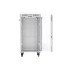 Lanberg 19" szabadon álló rack szekrény 22U/600X800 üvegajtó, lapraszerelt, LCD kijelző, szürke V2