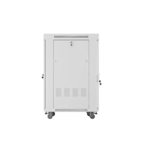 Lanberg 19" szabadon álló rack szekrény 22U/600X800 üvegajtó, lapraszerelt, LCD kijelző, szürke V2