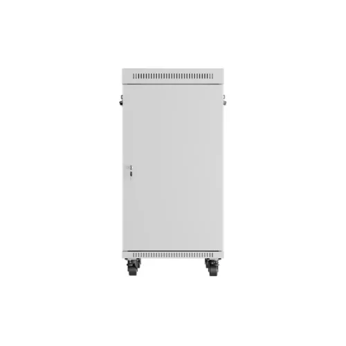 Lanberg 19" szabadon álló rack szekrény 22U/600X800 üvegajtó, lapraszerelt, LCD kijelző, szürke V2
