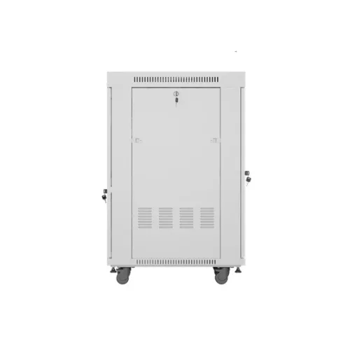 Lanberg 19" szabadon álló rack szekrény 22U/600X800 üvegajtó, lapraszerelt, LCD kijelző, szürke V2