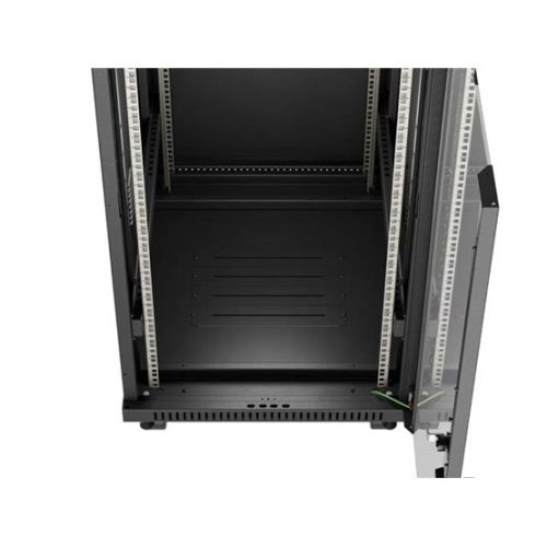 Lanberg 19" szabadon álló rack szekrény 24U/600X800 üvegajtó, lapraszerelt, LCD kijelző, fekete V2