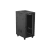 Lanberg 19" szabadon álló rack szekrény 24U/600X800 üvegajtó, lapraszerelt, LCD kijelző, fekete V2