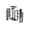 Lanberg 19" szabadon álló rack szekrény 24U/600X800 perforált ajtó, lapraszerelt, LCD kijelző, fekete V2