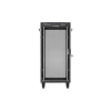 Lanberg 19" szabadon álló rack szekrény 24U/600X800 perforált ajtó, lapraszerelt, LCD kijelző, fekete V2