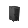 Lanberg 19" szabadon álló rack szekrény 24U/600X800 perforált ajtó, lapraszerelt, LCD kijelző, fekete V2