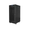 Lanberg 19" szabadon álló rack szekrény 27U/600X800 perforált ajtó, lapraszerelt, LCD kijelző, fekete V2
