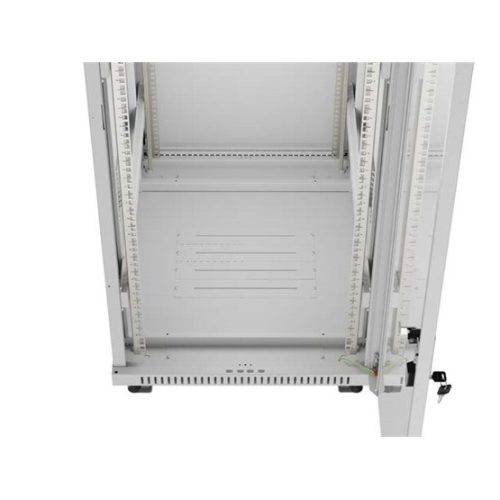 Lanberg 19" szabadon álló rack szekrény 32U/600X800 üvegajtó, lapraszerelt, LCD kijelző, szürke V2
