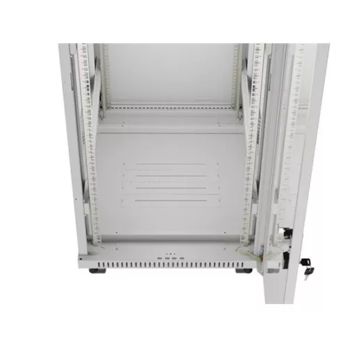 Lanberg 19" szabadon álló rack szekrény 32U/600X800 üvegajtó, lapraszerelt, LCD kijelző, szürke V2