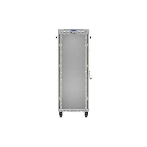 Lanberg 19" szabadon álló rack szekrény 32U/600X800 üvegajtó, lapraszerelt, LCD kijelző, szürke V2