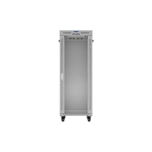 Lanberg 19" szabadon álló rack szekrény 32U/600X800 üvegajtó, lapraszerelt, LCD kijelző, szürke V2