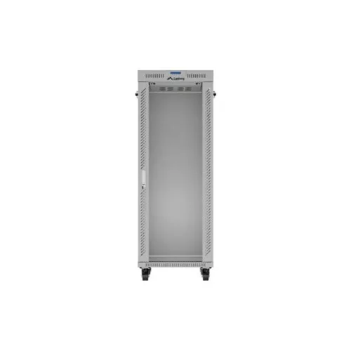 Lanberg 19" szabadon álló rack szekrény 32U/600X800 üvegajtó, lapraszerelt, LCD kijelző, szürke V2