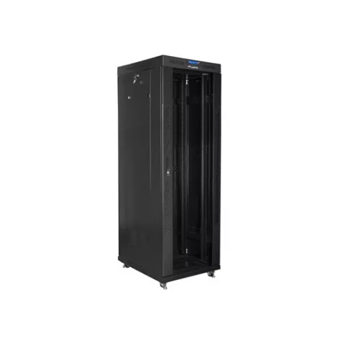 Lanberg 19" szabadon álló rack szekrény 37U/600X800 üvegajtó, lapraszerelt, LCD kijelző, fekete