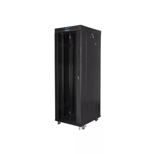 Lanberg 19" szabadon álló rack szekrény 37U/600X800 üvegajtó, lapraszerelt, LCD kijelző, fekete