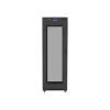 Lanberg 19" szabadon álló rack szekrény 37U/600X800 perforált ajtó, lapraszerelt, LCD kijelző, fekete V2