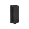 Lanberg 19" szabadon álló rack szekrény 37U/600X800 perforált ajtó, lapraszerelt, LCD kijelző, fekete V2