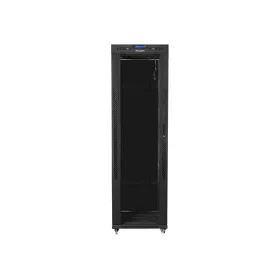   Lanberg 19" szabadon álló rack szekrény 42U/600X800 üvegajtó, lapraszerelt, LCD kijelző, fekete V2