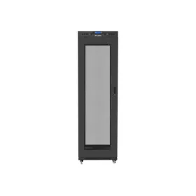   Lanberg 19" szabadon álló rack szekrény 42U/600X800 perforált ajtó, lapraszerelt, LCD kijelző, fekete V2