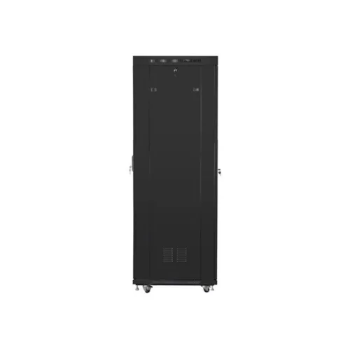 Lanberg 19" szabadon álló rack szekrény 42U/600X800 perforált ajtó, lapraszerelt, LCD kijelző, fekete V2