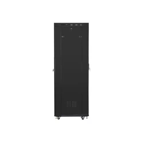 Lanberg 19" szabadon álló rack szekrény 42U/600X800 perforált ajtó, lapraszerelt, LCD kijelző, fekete V2